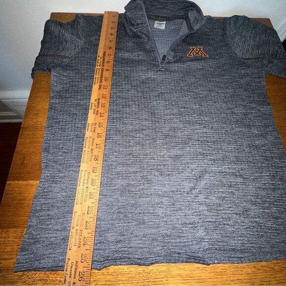Minnesota Golden Gophers Shirt Adult Medium Gray Quarter Zip Pullover Mens Sz M - Picture 6 of 8